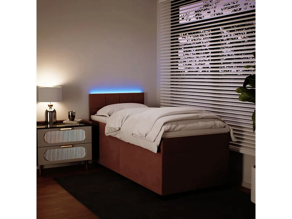 Boxspring met matras fluweel roze 90x200 cm