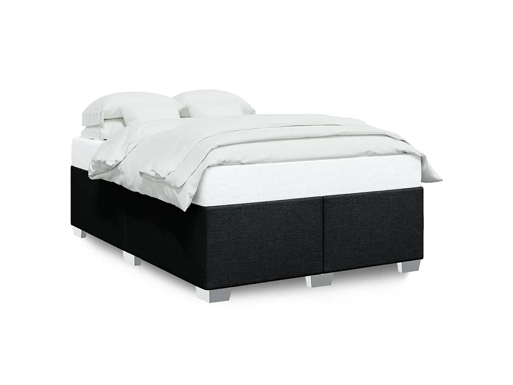 Cadre de lit sans matelas noir 140x200 cm tissu