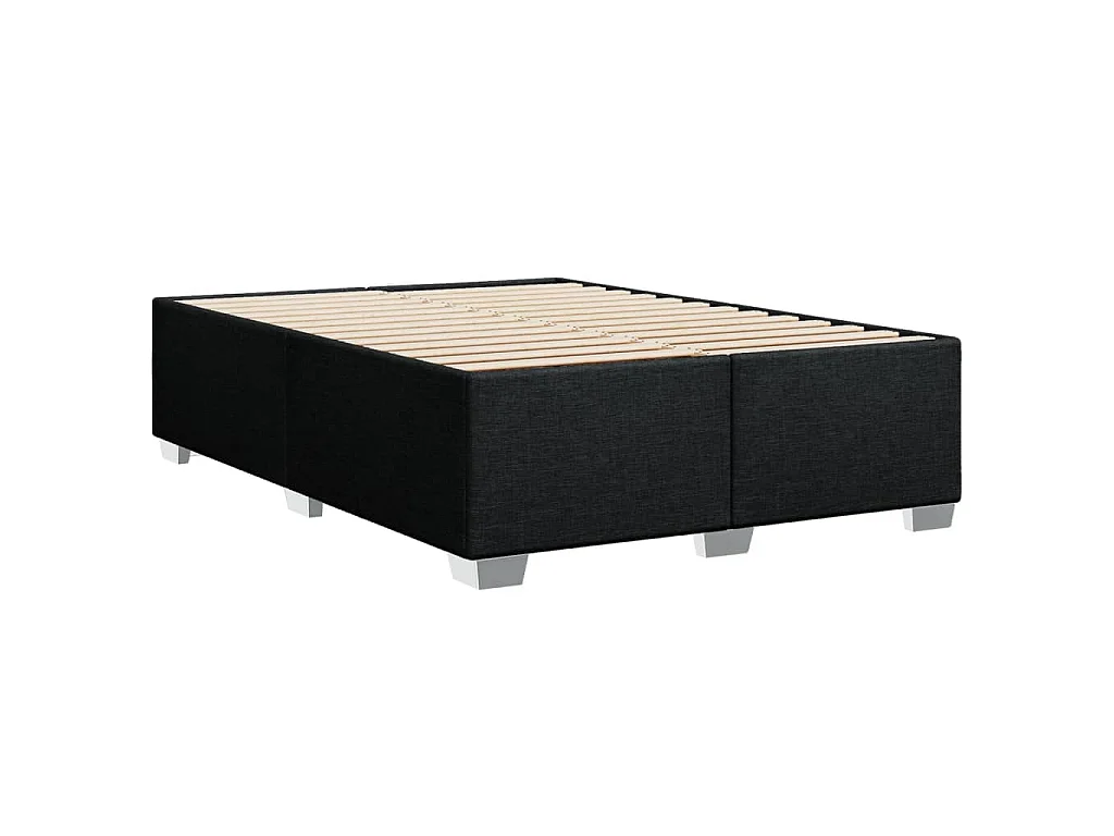 Cadre de lit sans matelas noir 140x200 cm tissu