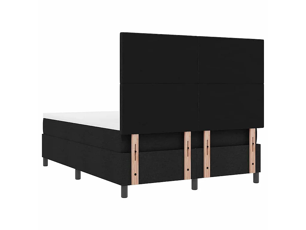 Letto a molle con testiera Nero 160 x 200 cm Tessuto