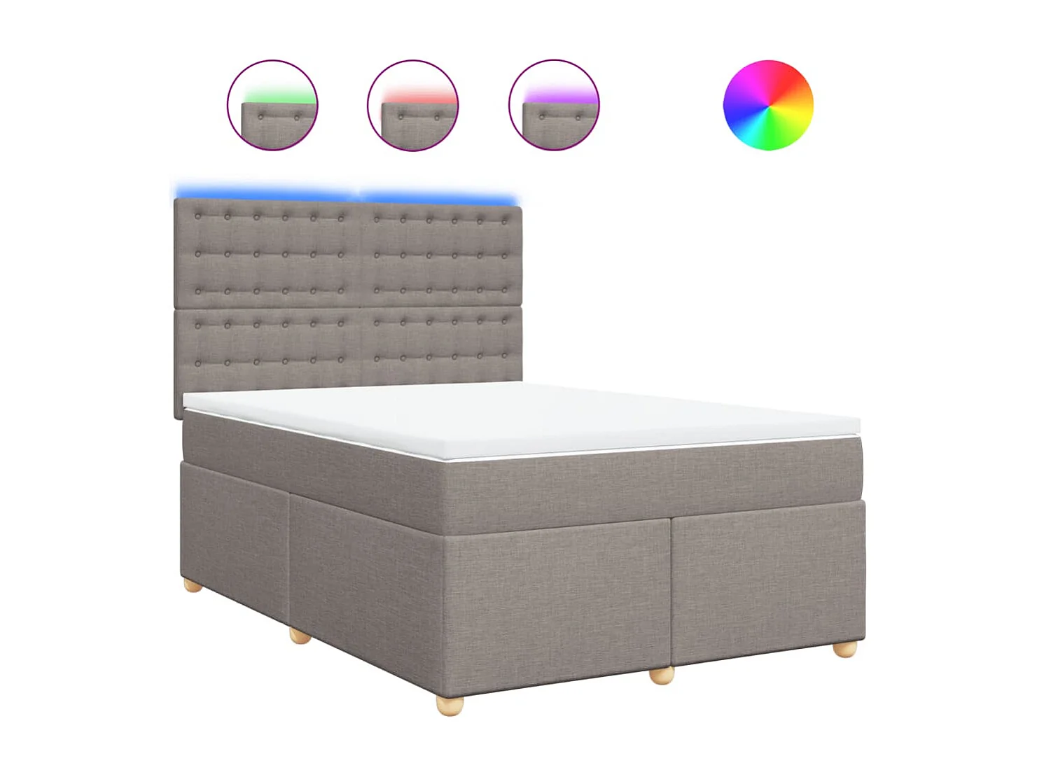 Boxspring met matras stof taupe 140x200 cm