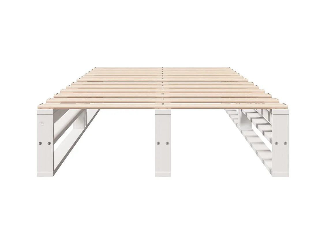 Massivholzbett ohne Matratze Weiß 100x200 cm Kiefernholz