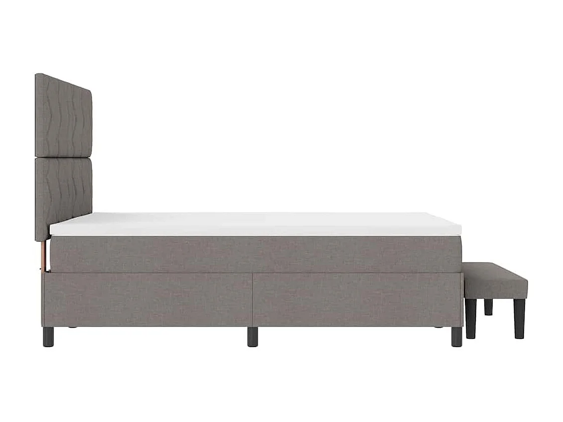 Lit à ressorts avec matelas Taupe 160 x 200 cm tissu