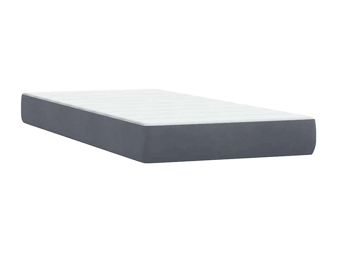 Boxspringbett mit Matratze & LED Dunkelgrau 90x220 cm Samt
