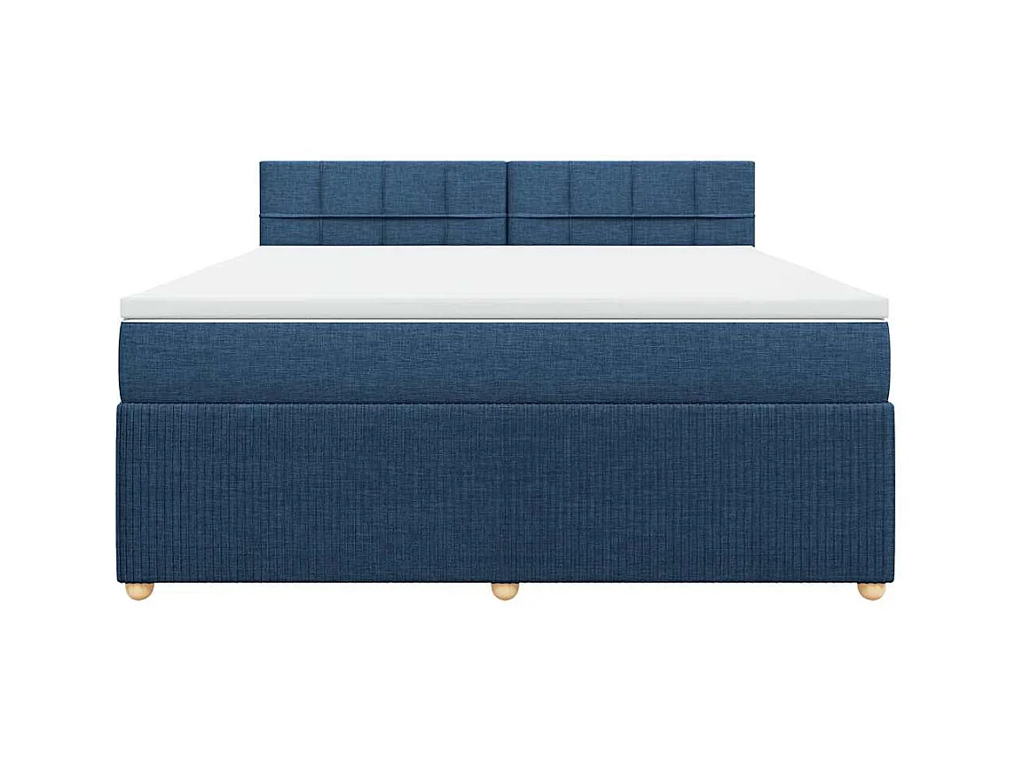 Sommier à lattes de lit avec matelas Bleu 180x200 cm Tissu