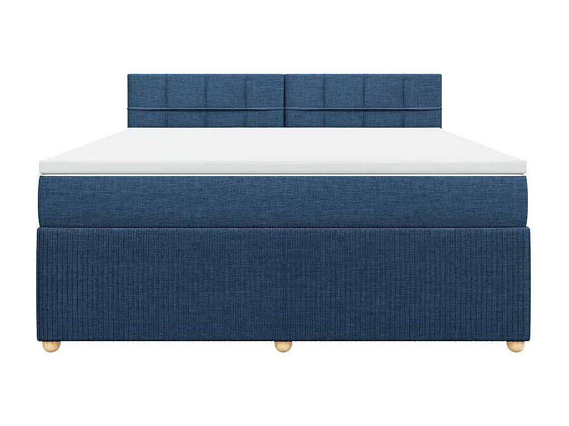 Boxspringbett mit Matratze Blau 180x200 cm Stoff