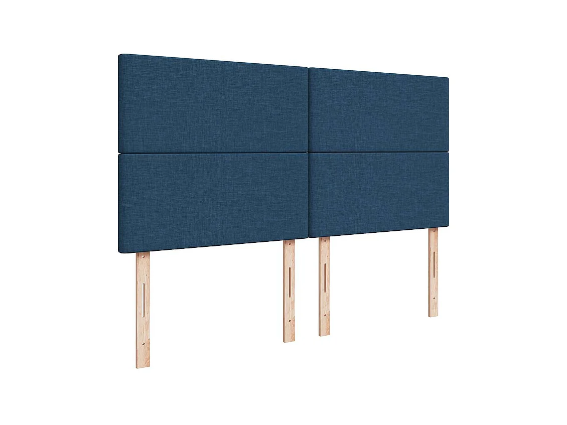 Cadre de lit ottoman avec matelas bleu 160x200 cm tissu