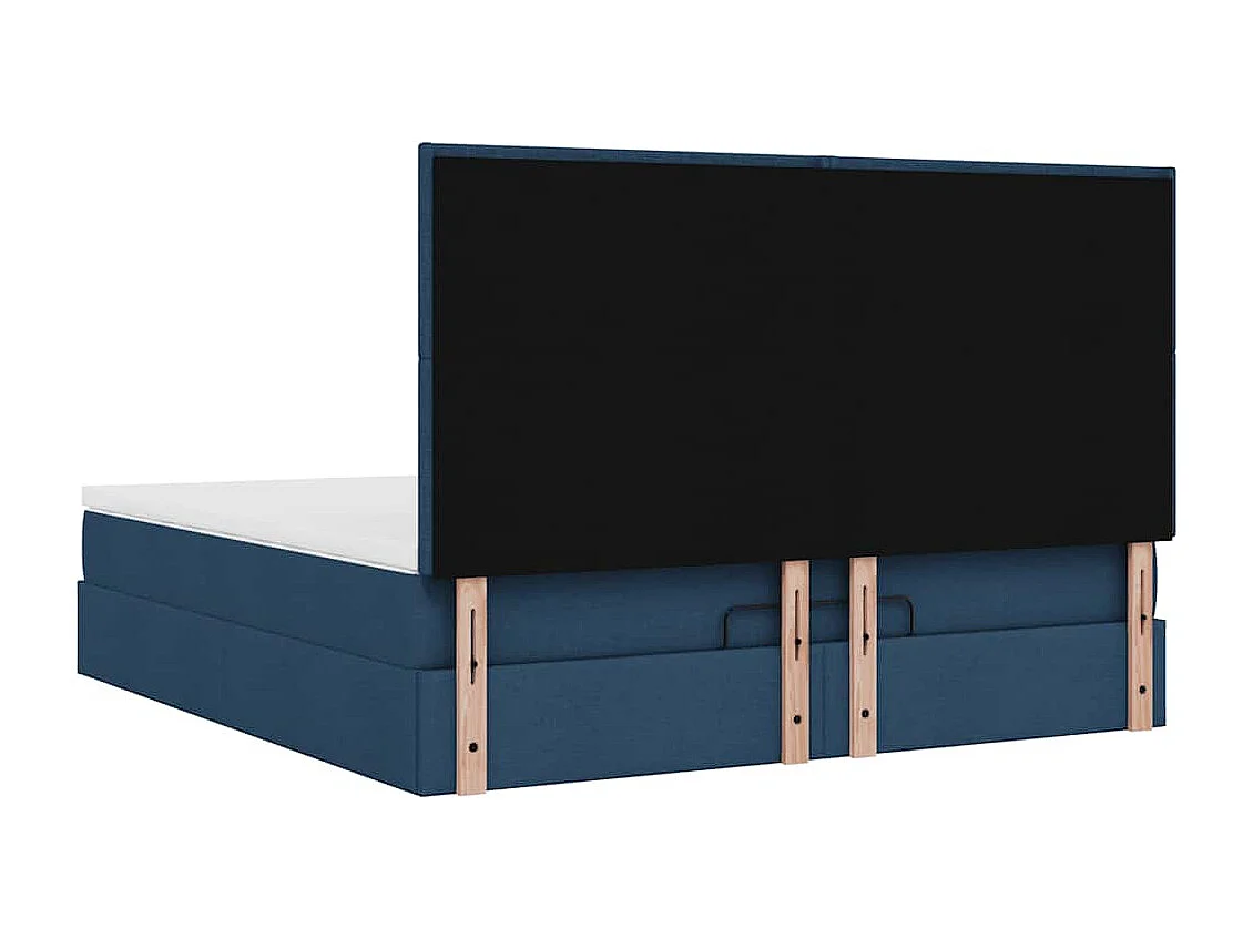 Ottoman-Bett mit Matratze Blau 160x200 cm Stoff