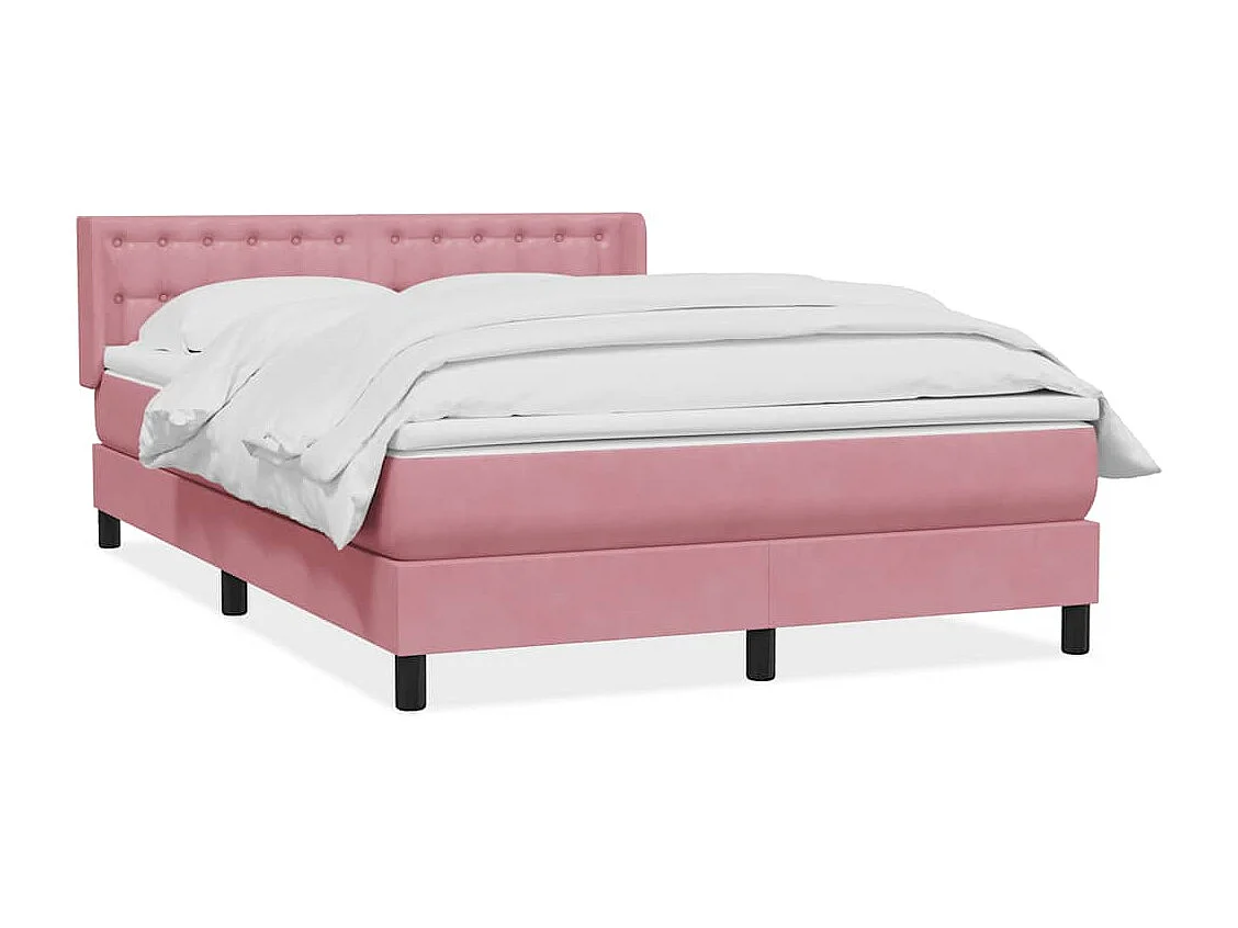 Boxspringbett mit Matratze Rosa 140x210 cm Samt