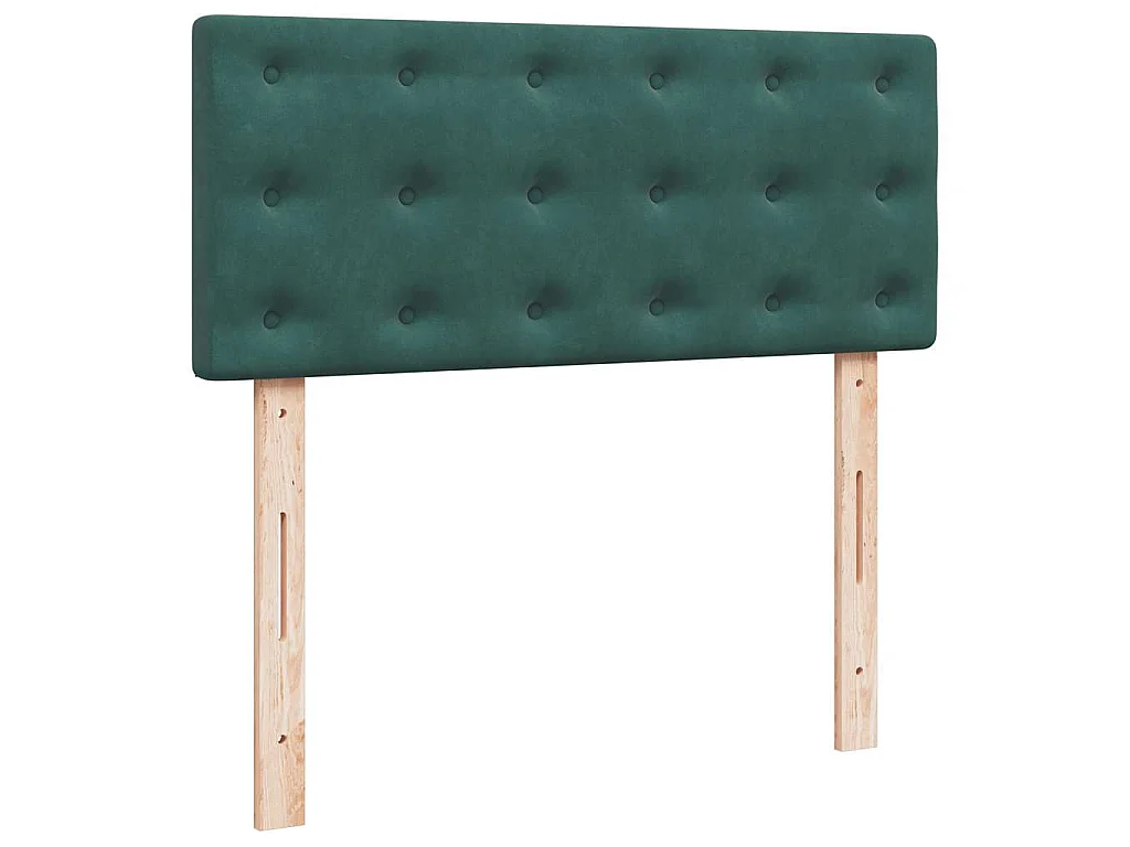 Cama otomana con colchón&LED terciopelo verde oscuro 120x190cm