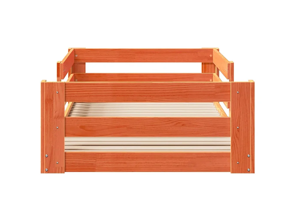 Bedframe zonder matras massief grenenhout wasbruin 90x200 cm