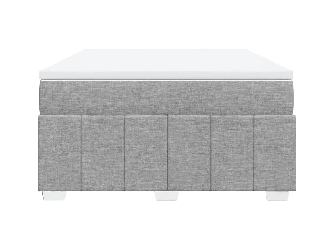 Sommier à lattes de lit avec matelas Gris clair 160x200cm Tissu