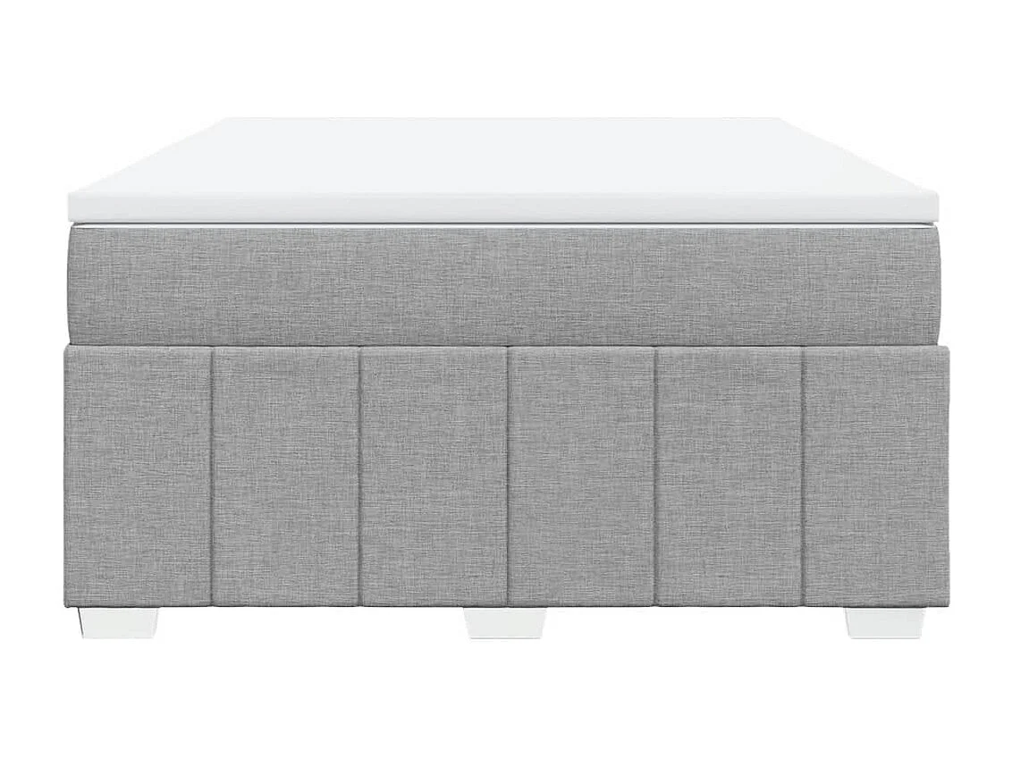 Boxspringbett mit Matratze Hellgrau 160x200 cm Stoff