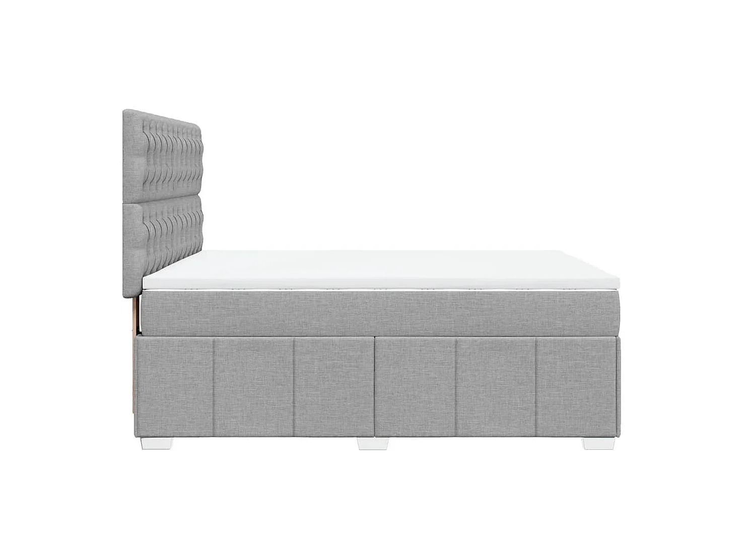 Boxspringbett mit Matratze Hellgrau 140x200 cm Stoff
