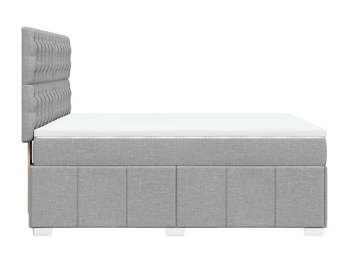 Giroletto a Molle con Materasso Grigio Chiaro 140x200cm Tessuto