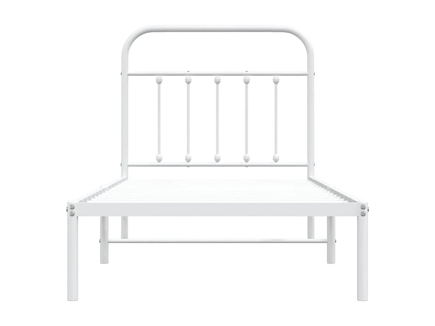 Cadre de lit métal sans matelas avec tête de lit blanc 90x190cm