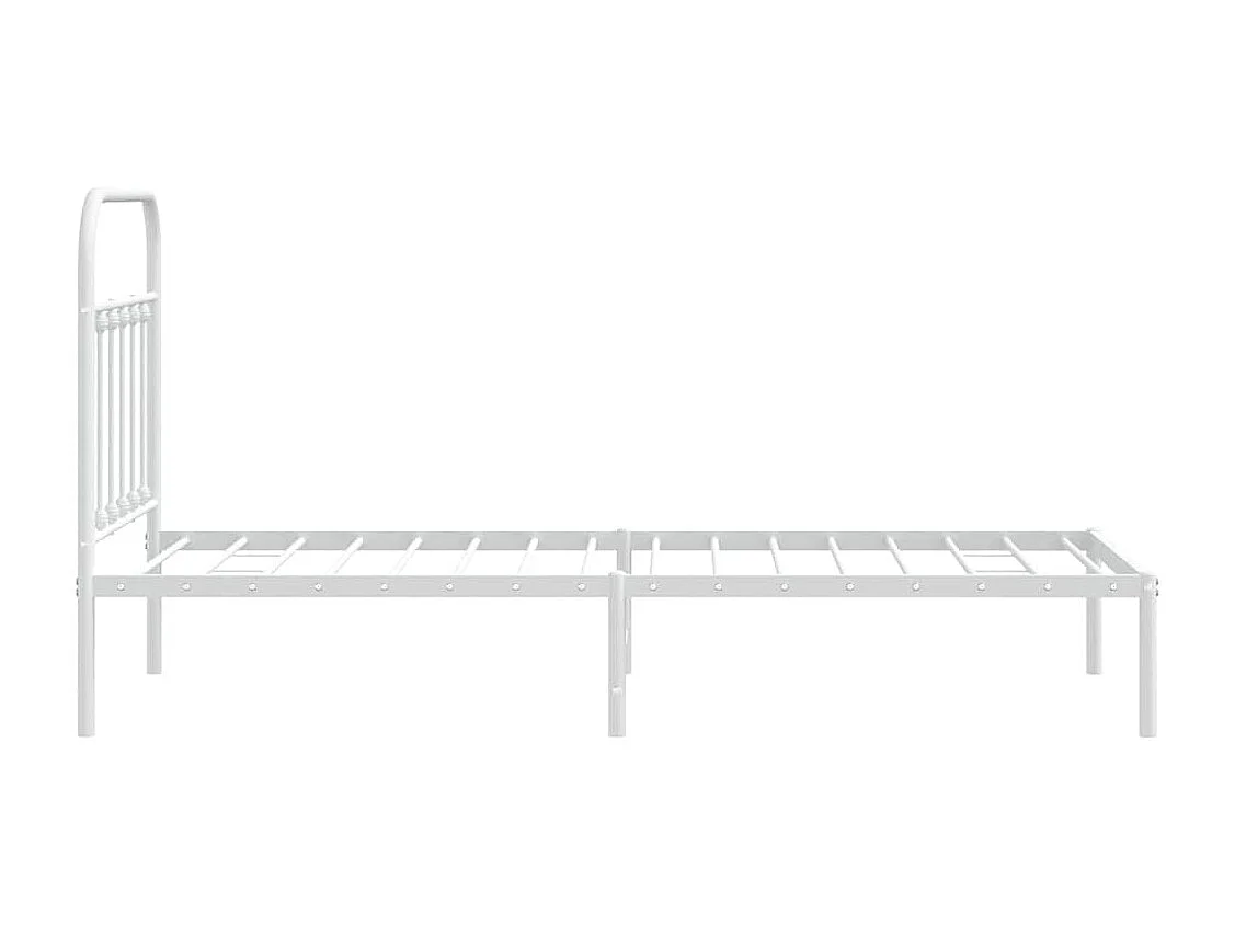 Bedframe met hoofdbord metaal wit 90x190 cm