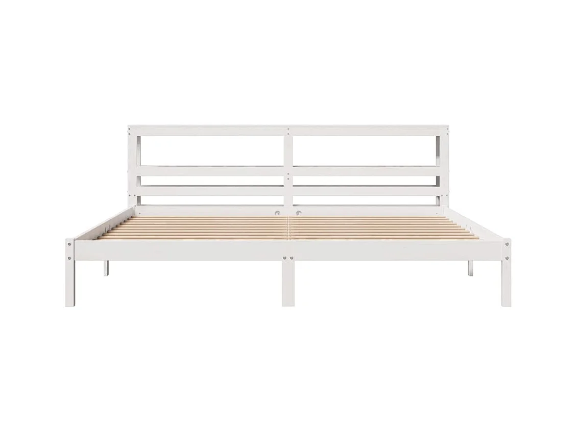 Letto senza Materasso Bianco 180x200 cm Legno Massello di Pino