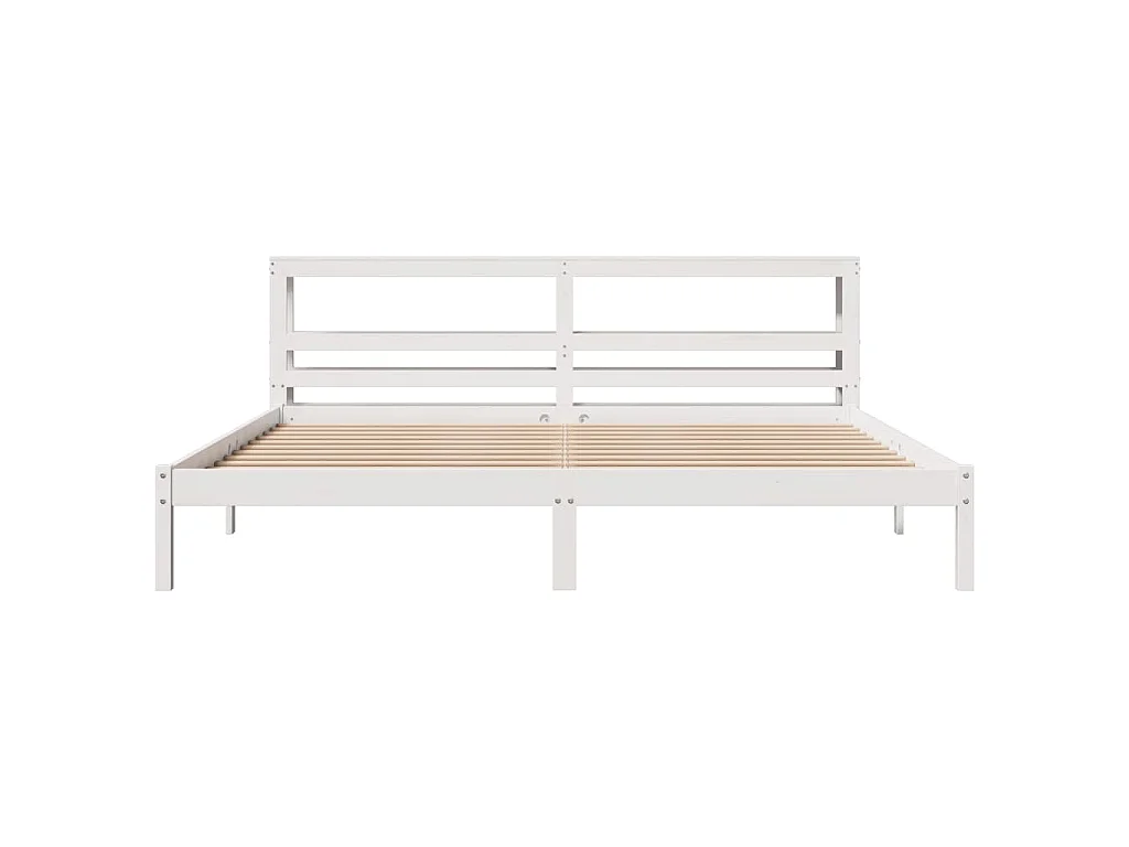 Cadre de lit sans matelas blanc 180x200 cm bois massif de pin