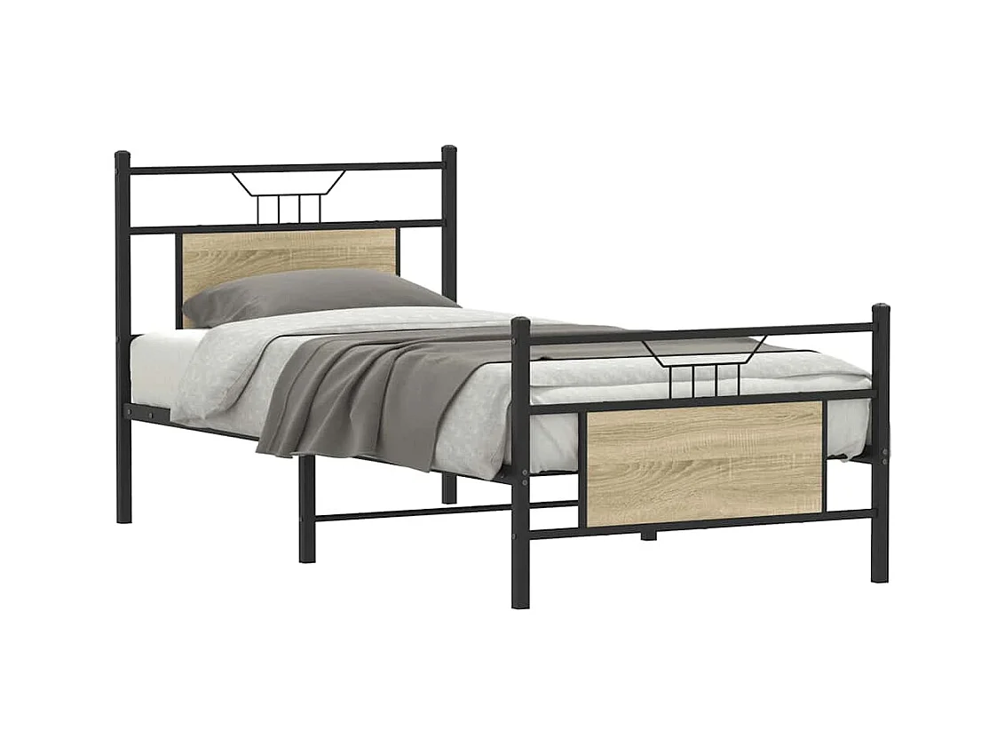 Cadre de lit sans matelas chêne sonoma 90x190 cm