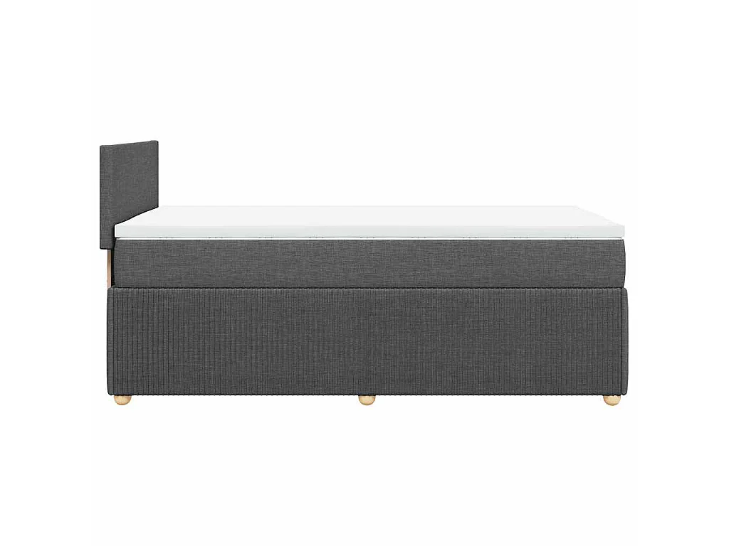 Sommier à lattes de lit avec matelas Gris foncé 90x200 cm Tissu