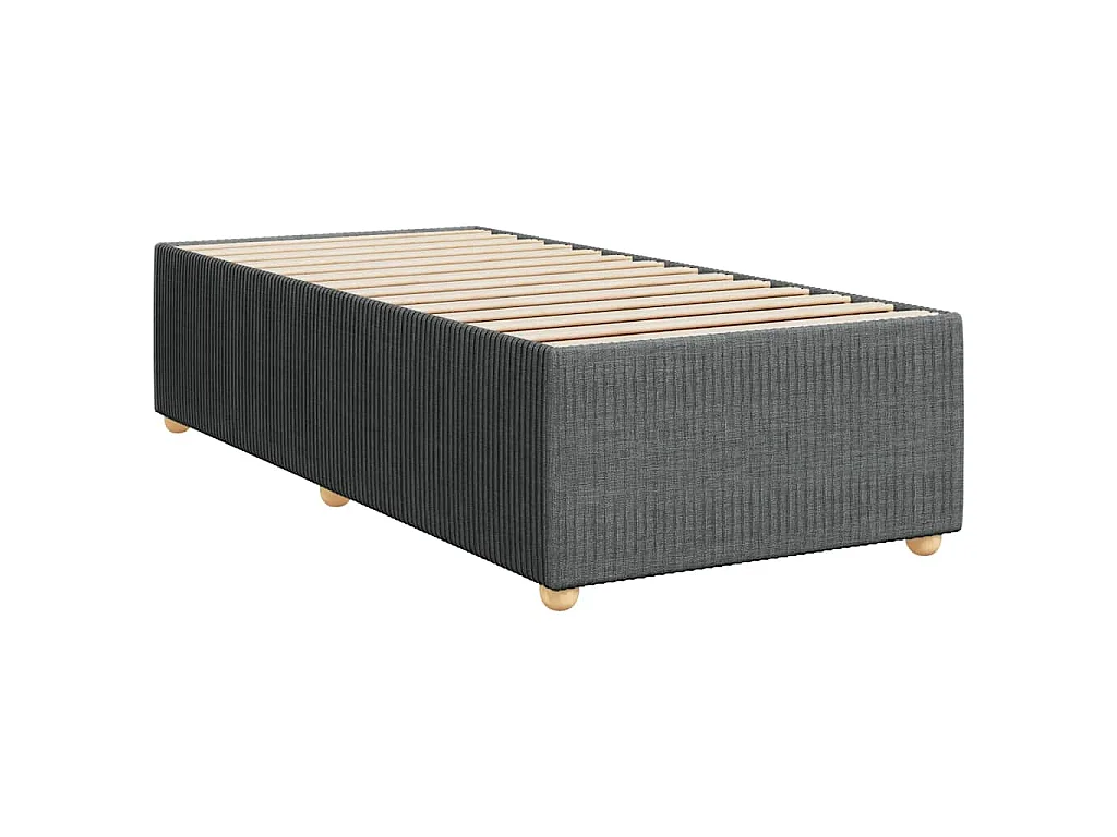 Sommier à lattes de lit avec matelas Gris foncé 90x200 cm Tissu