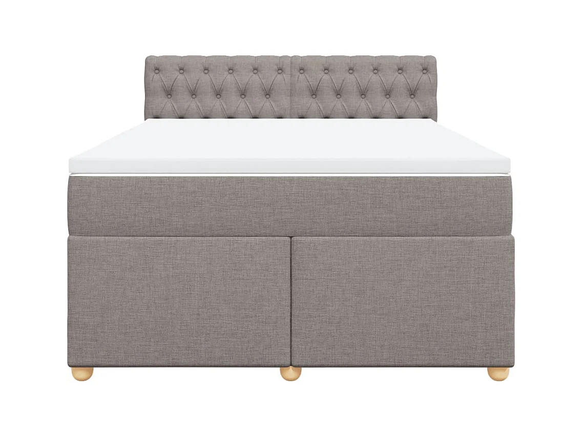Boxspringbett mit Matratze Taupe 140x200 cm Stoff