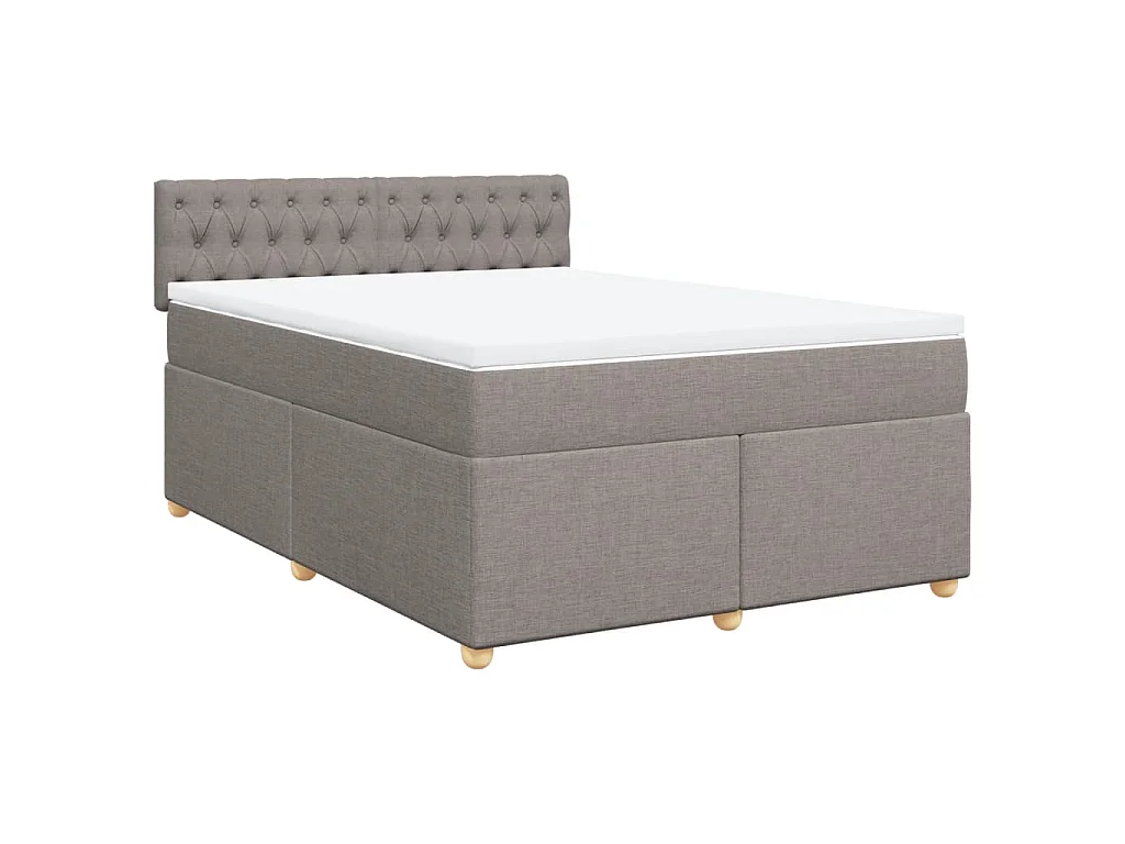 Sommier à lattes de lit avec matelas Taupe 140x200 cm Tissu