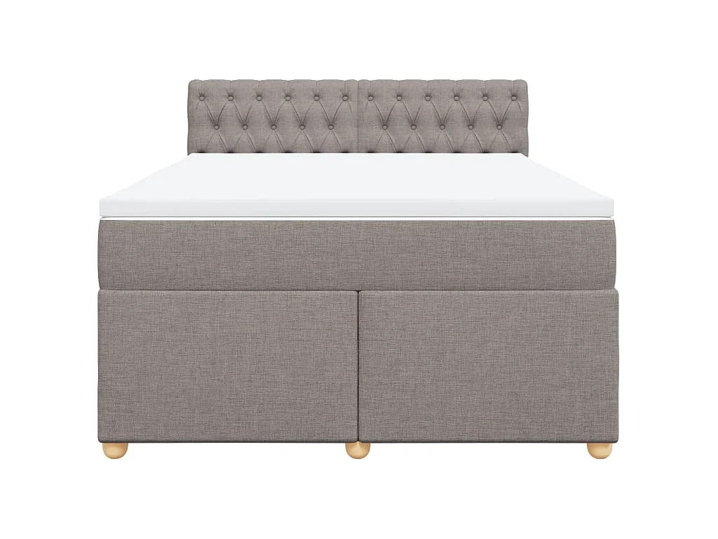 Sommier à lattes de lit avec matelas Taupe 140x200 cm Tissu