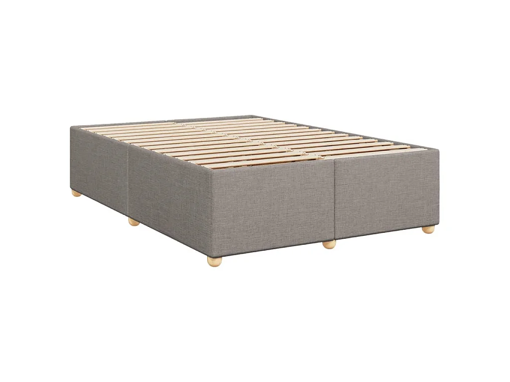 Sommier à lattes de lit avec matelas Taupe 140x200 cm Tissu