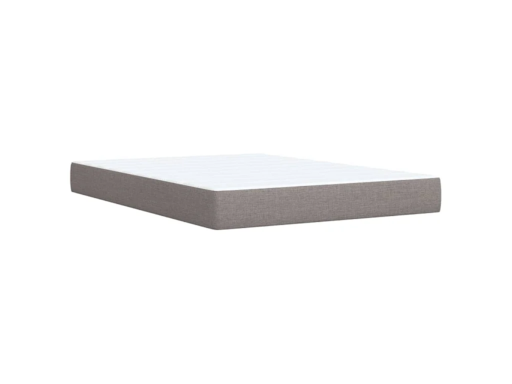 Sommier à lattes de lit avec matelas Taupe 140x200 cm Tissu