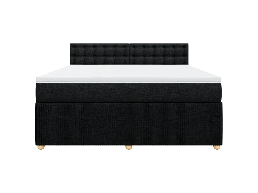 Boxspringbett mit Matratze Schwarz 180x200 cm Stoff