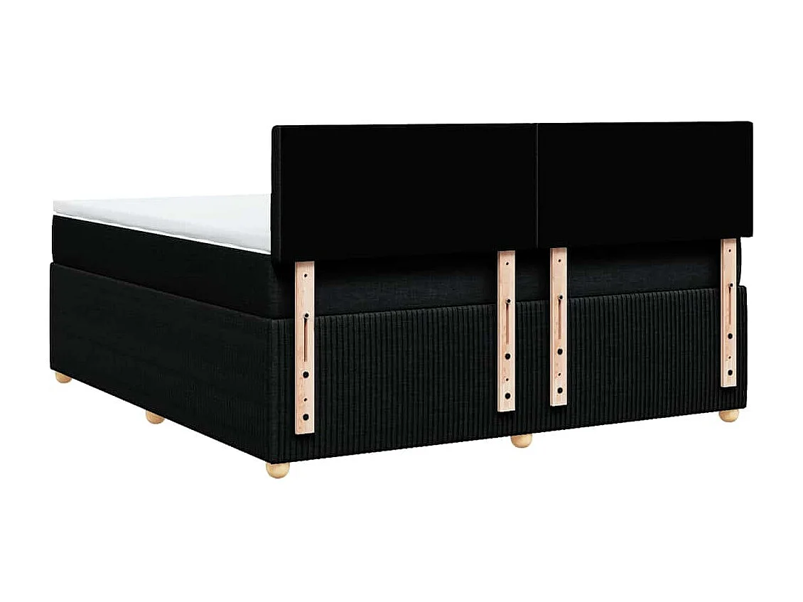 Boxspringbett mit Matratze Schwarz 180x200 cm Stoff