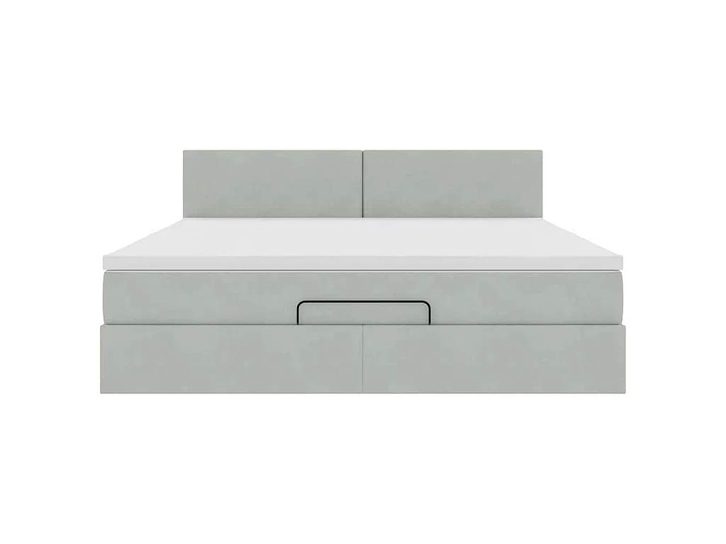 Estructura de cama otomana con colchón gris claro 160x200cm