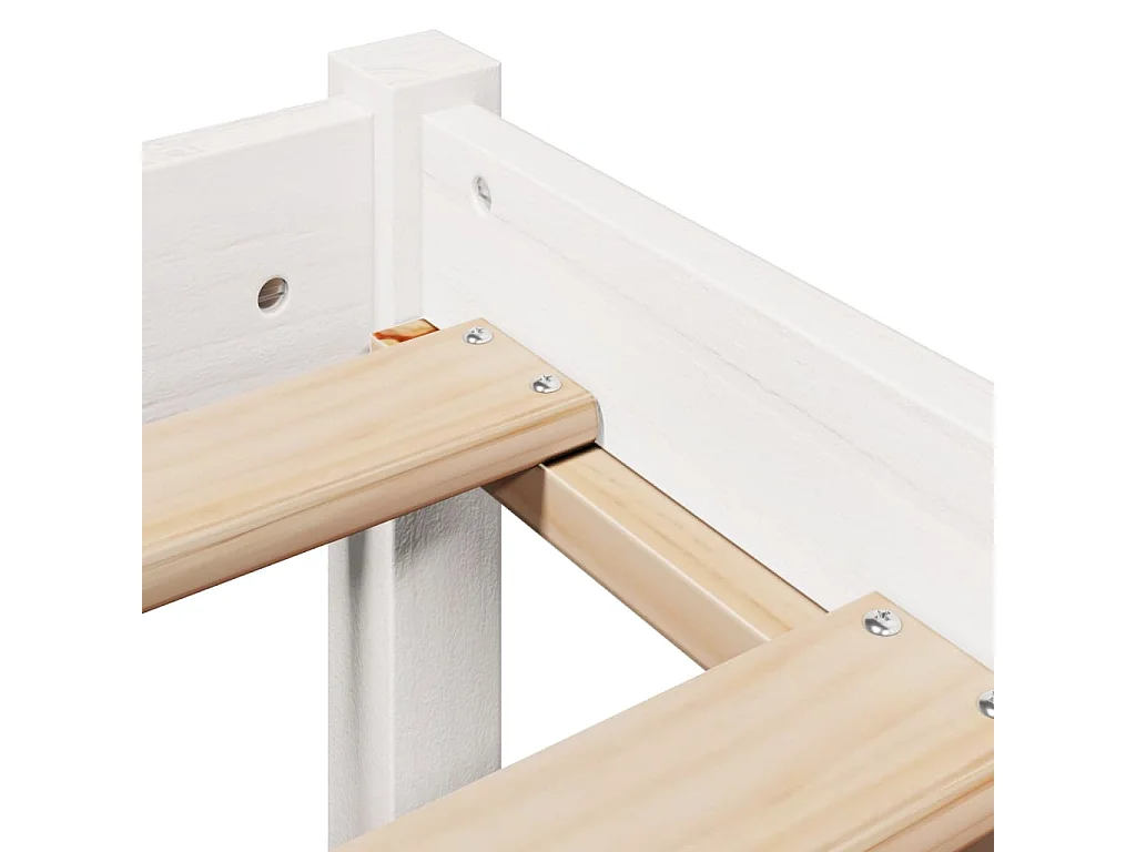 Giroletto senza Materasso Bianco 100x200 cm Legno Massello Pino