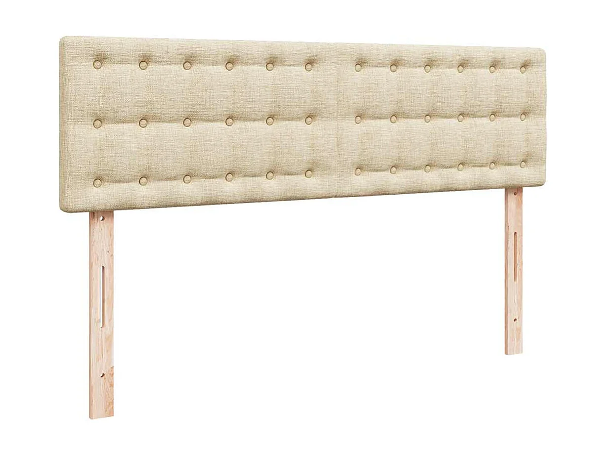 Pouf Letto con Materasso Crema 140x200 cm in Tessuto