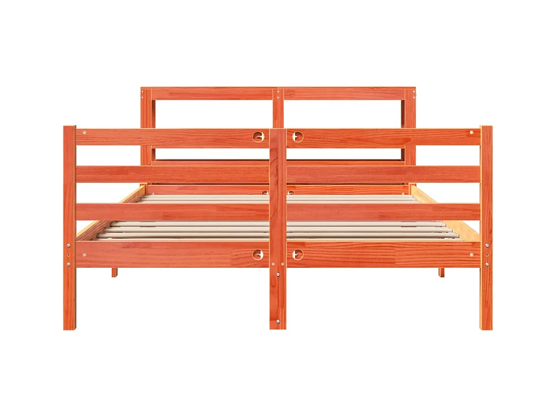 Letto senza Materasso Marrone Cera 140x190 cm in Legno di Pino