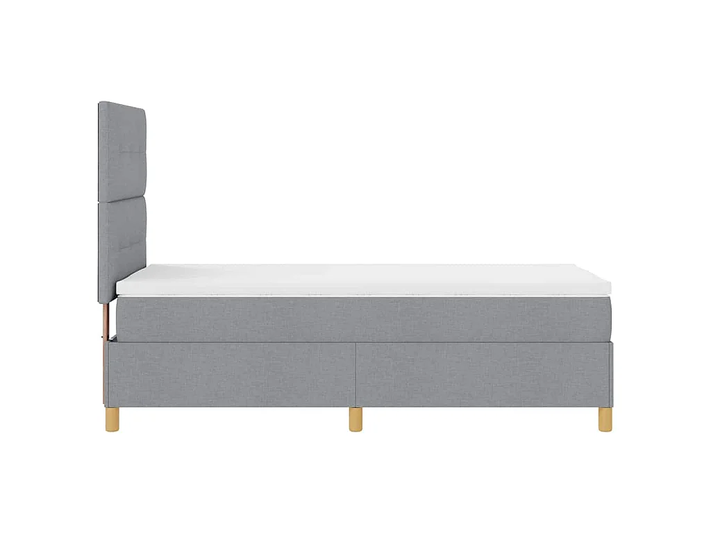 Boxspringbed met hoofdeinde Lichtgrijs 90 x 200 cm Stof