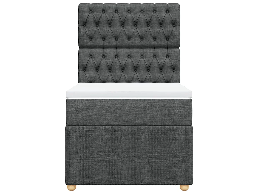 Boxspringbett mit Matratze Dunkelgrau 90x200 cm Stoff