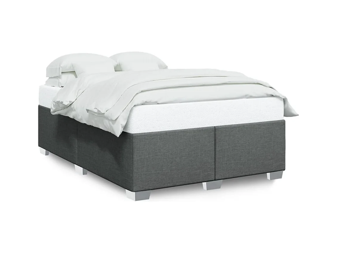 Cadre de lit sans matelas gris foncé 140x200 cm tissu