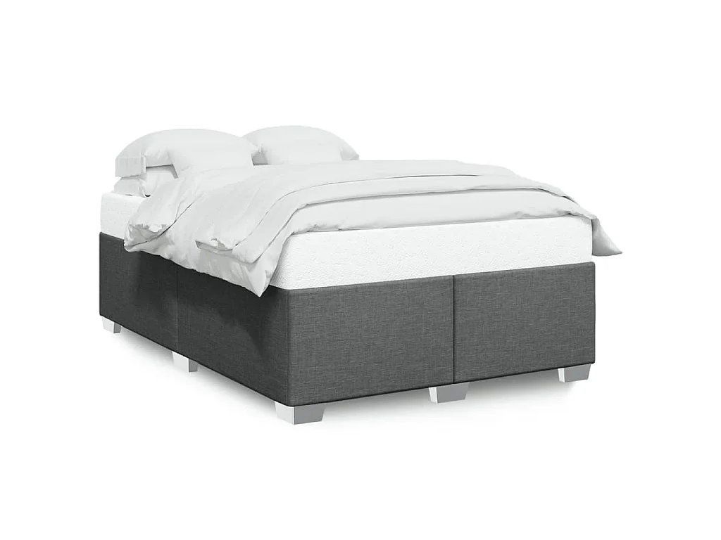 Bettgestell ohne Matratze Dunkelgrau 140x200 cm Stoff
