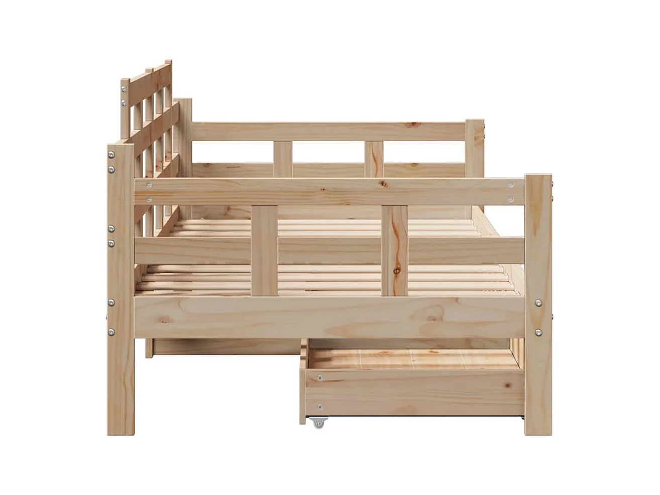 Lit de jour avec tiroirs sans matelas 90x200 cm bois massif