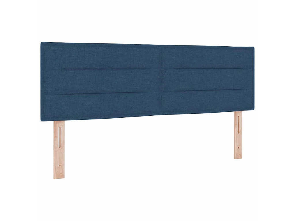 Cama Box com almofada com cabeceira Azul 140 x 200 cm tecido