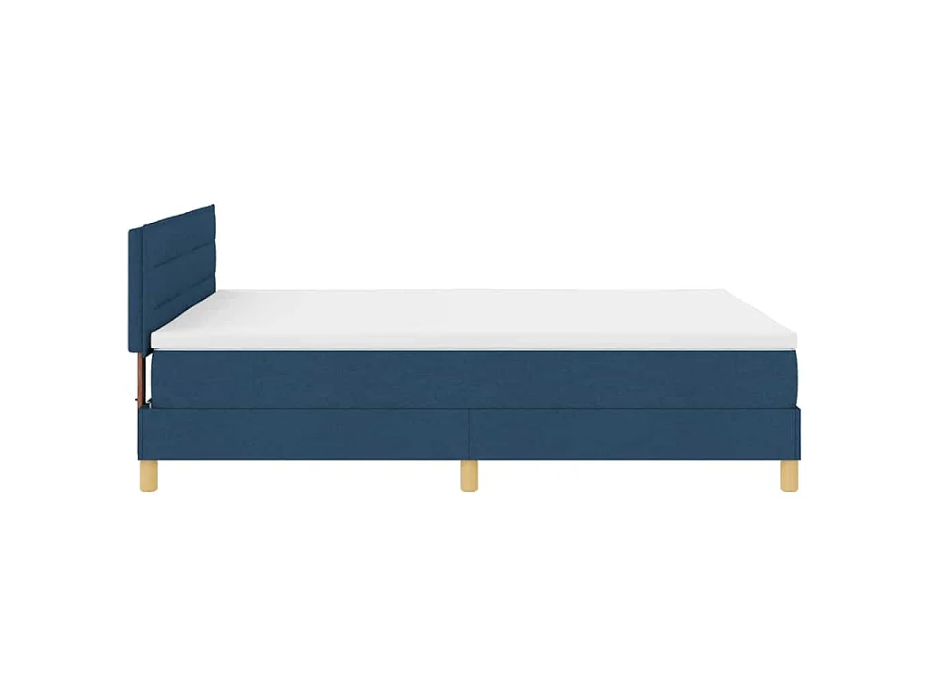 Cama Box com almofada com cabeceira Azul 140 x 200 cm tecido