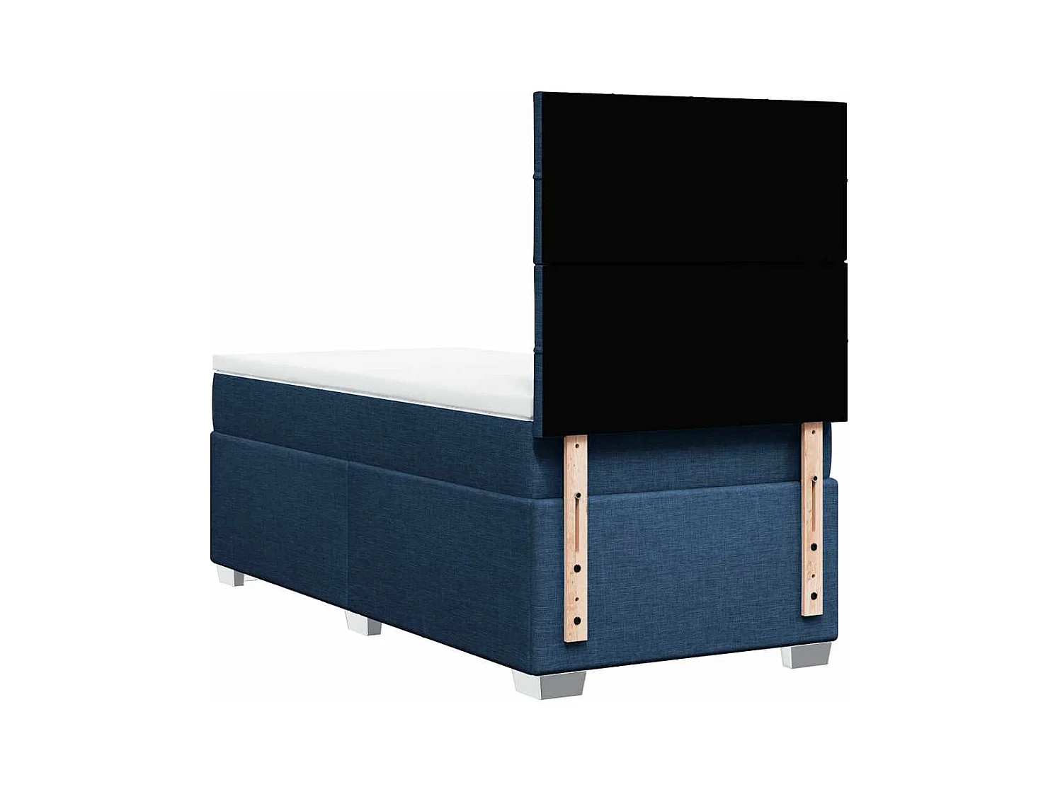 Sommier à lattes de lit avec matelas Bleu 90x200 cm Tissu