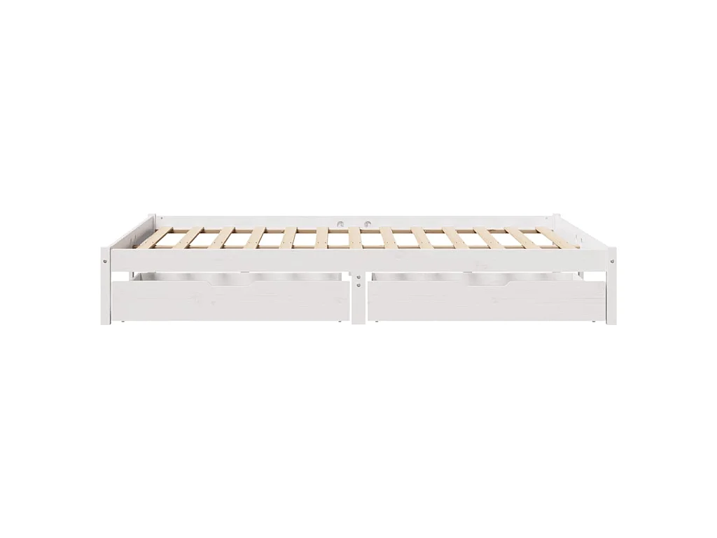 Cama sem colchão 140x190 cm madeira de pinho maciça branco