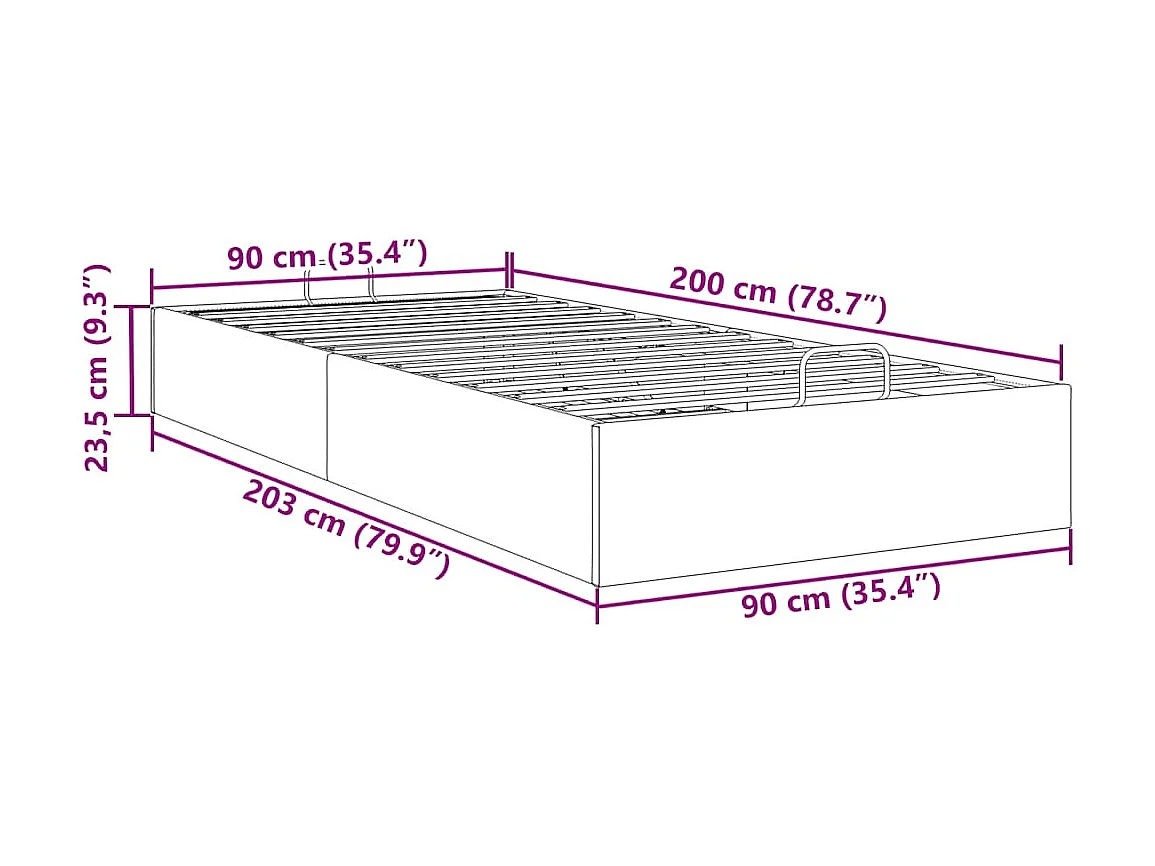 Bedframe zonder matras 90x200 cm fluweel donkergroen