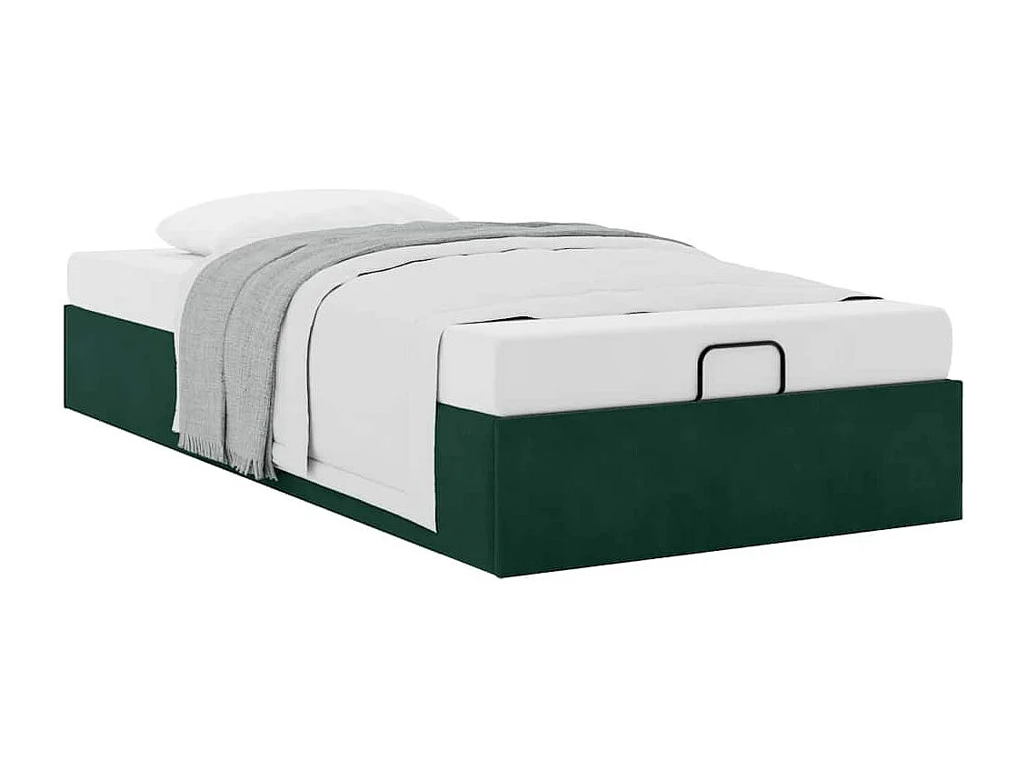 Bedframe zonder matras 90x200 cm fluweel donkergroen