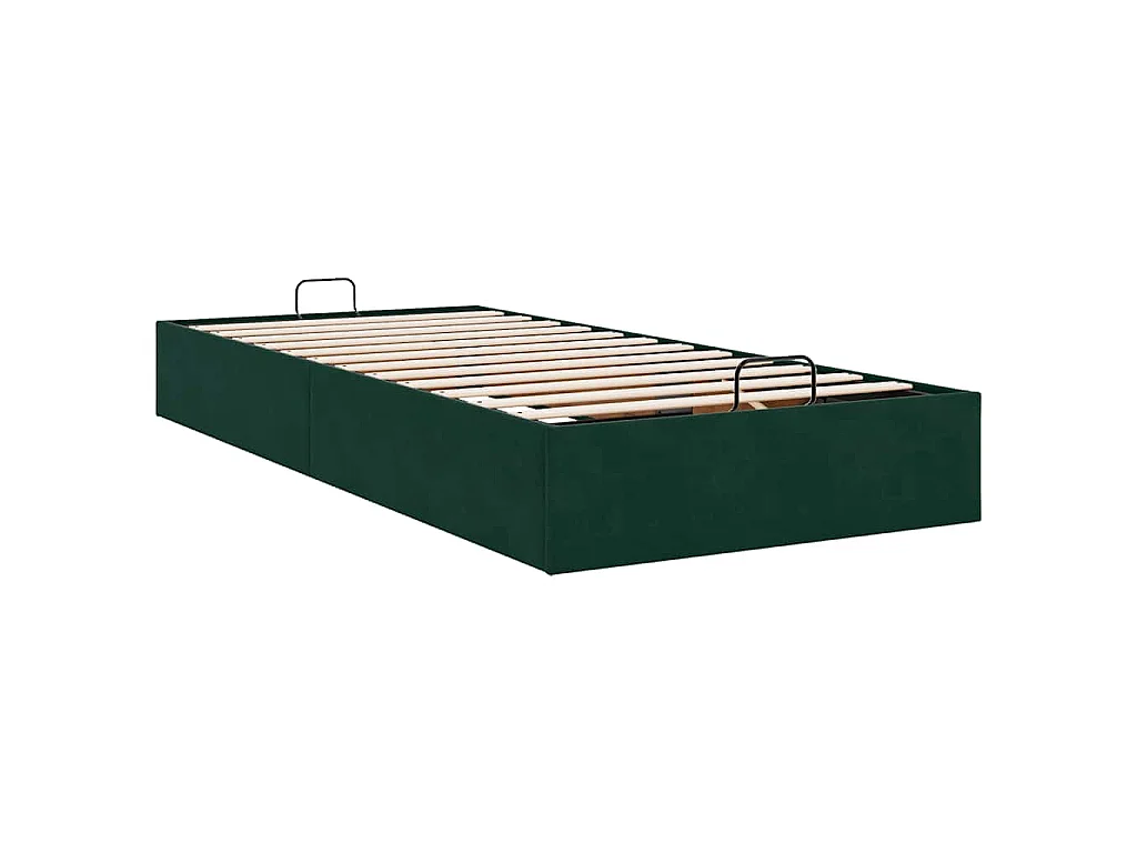 Estructura de cama otomana sin colchón terciopelo azul oscuro