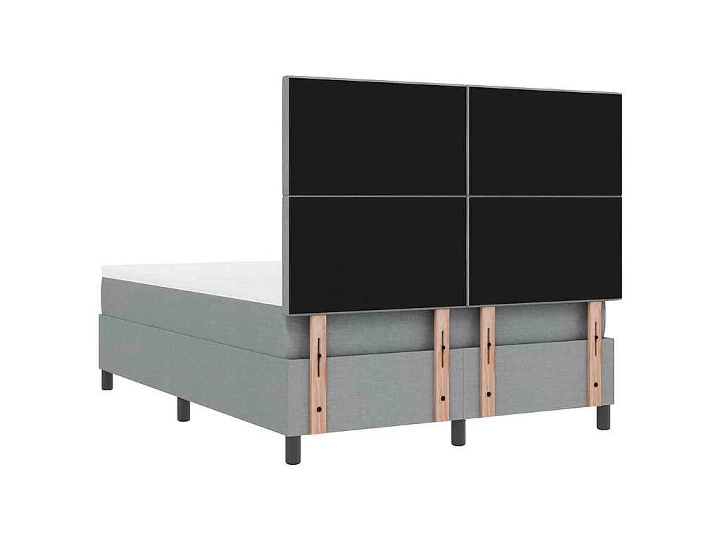 Boxspringbed met hoofdeinde Lichtgrijs 140 x 200 cm Stof